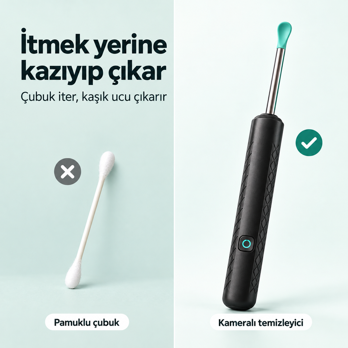 Kameralı kulak temizleyici
