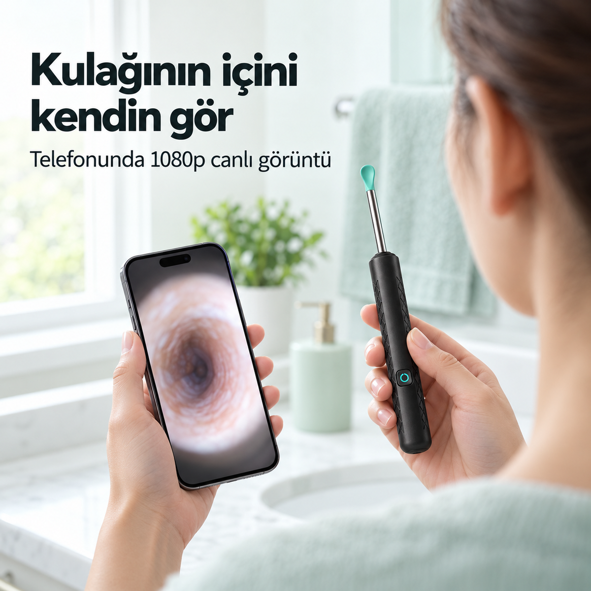 Kameralı kulak temizleyici
