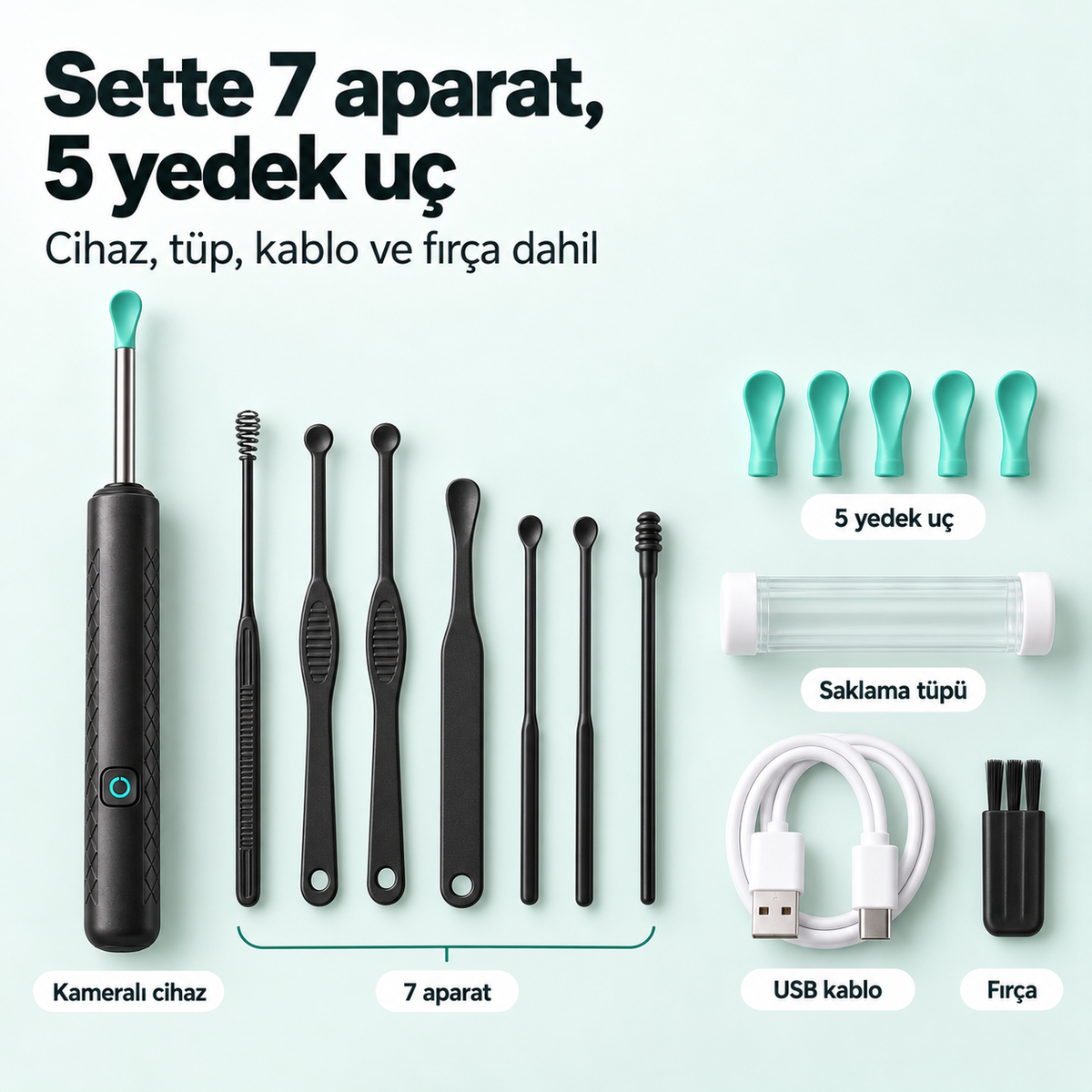Kameralı kulak temizleyici